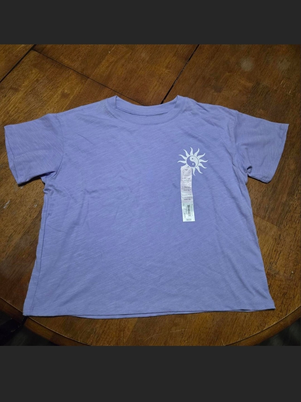 Kohl's Kids Lavender Tee with White Sun Graphic